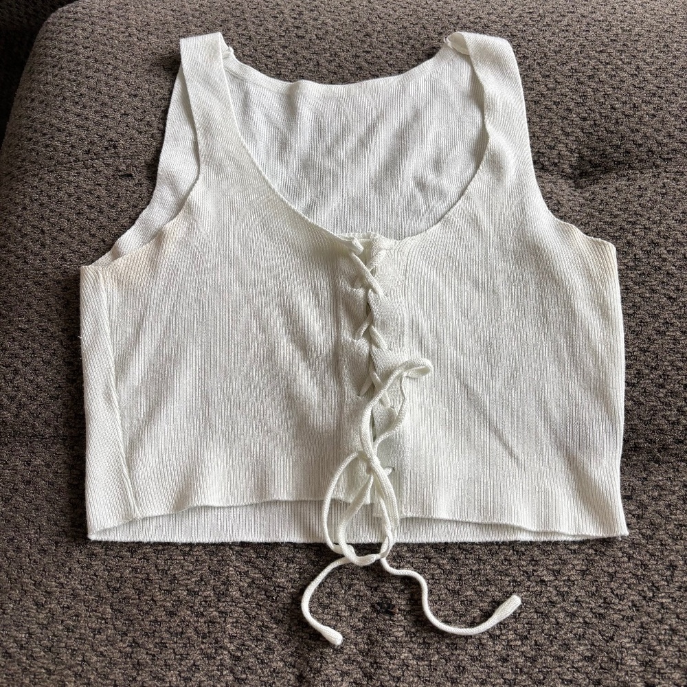 Lace up tank top
